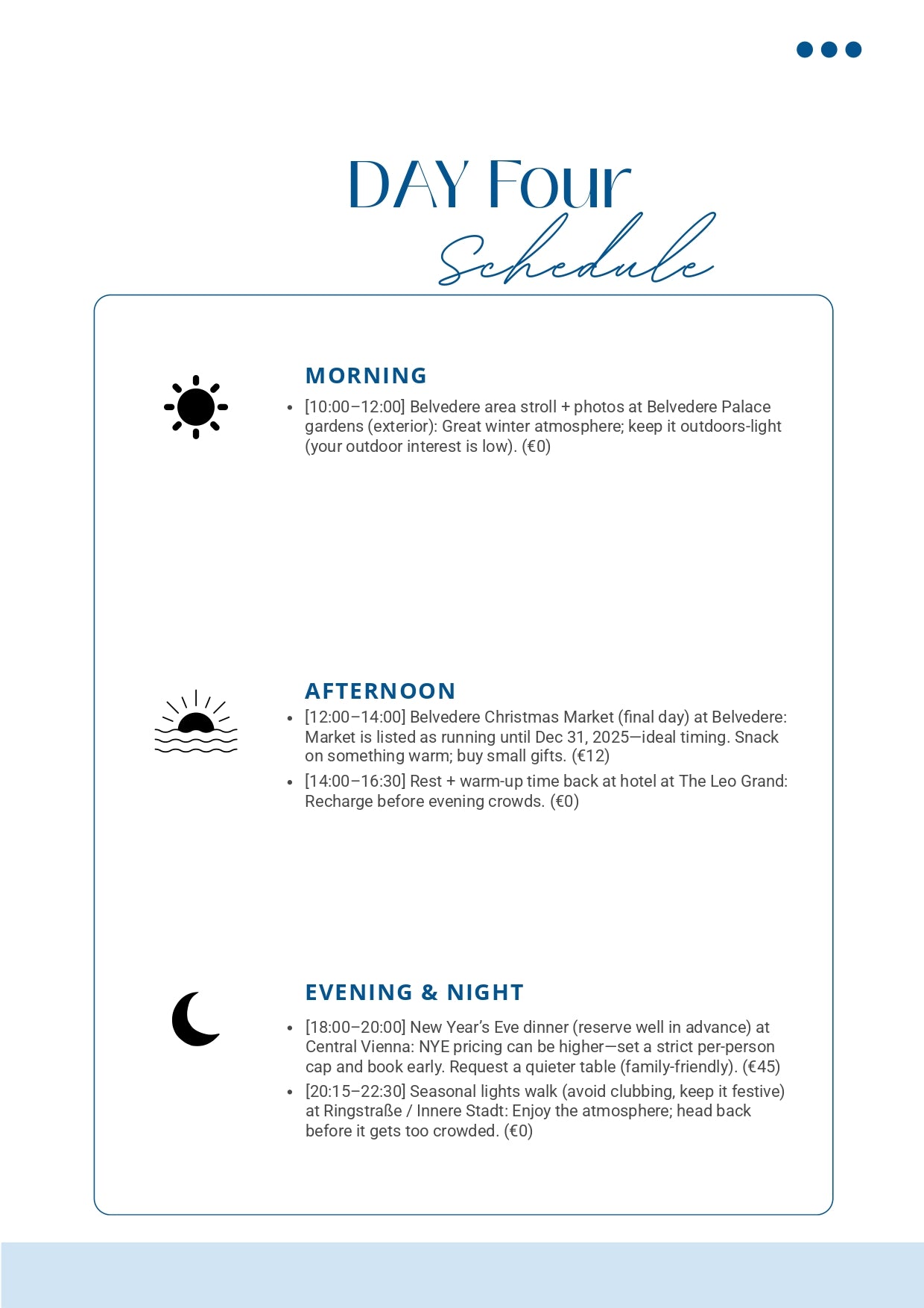 Personalized Travel-Itinerary Service Created Exclusively For You Day Four Schedule MyTravelBotsCom