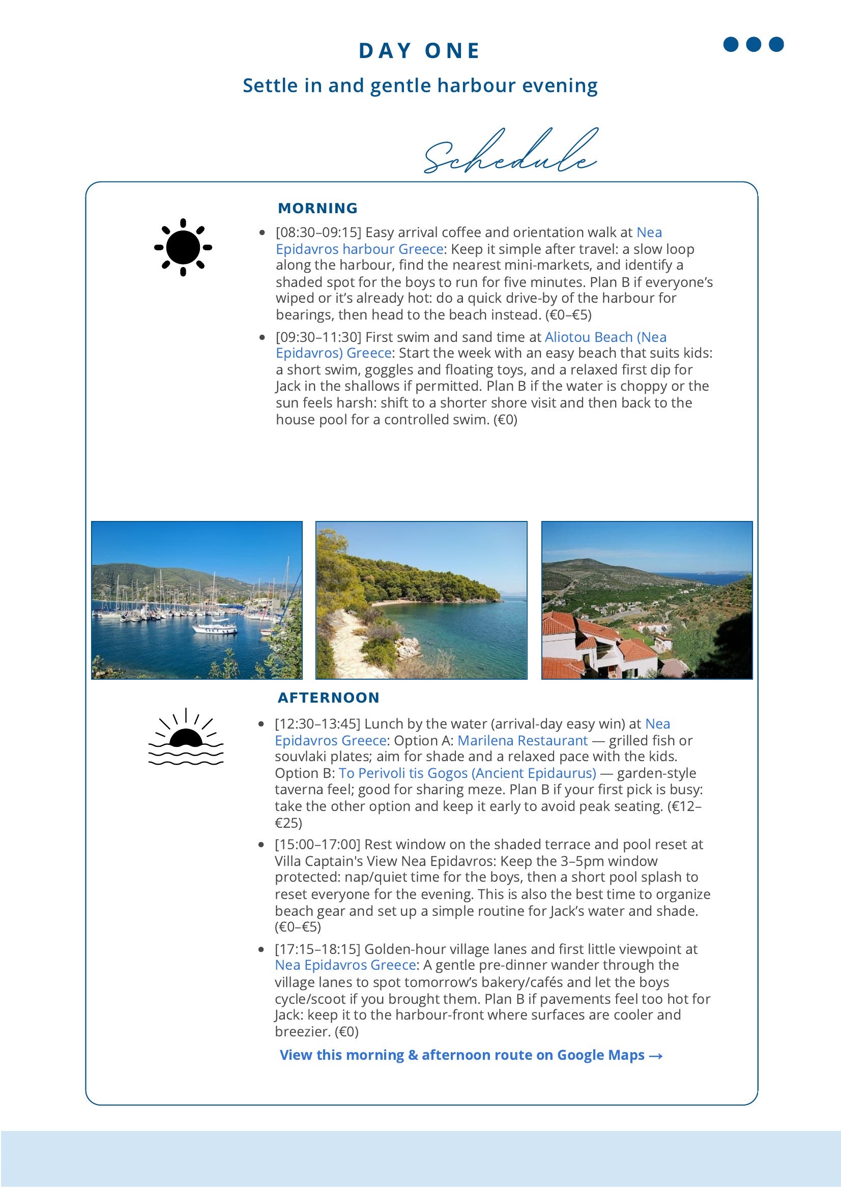 Personalized Travel Itinerary Service Created Exclusively For You Day Two Morning Afternoon Schedule MyTravelBotsCom