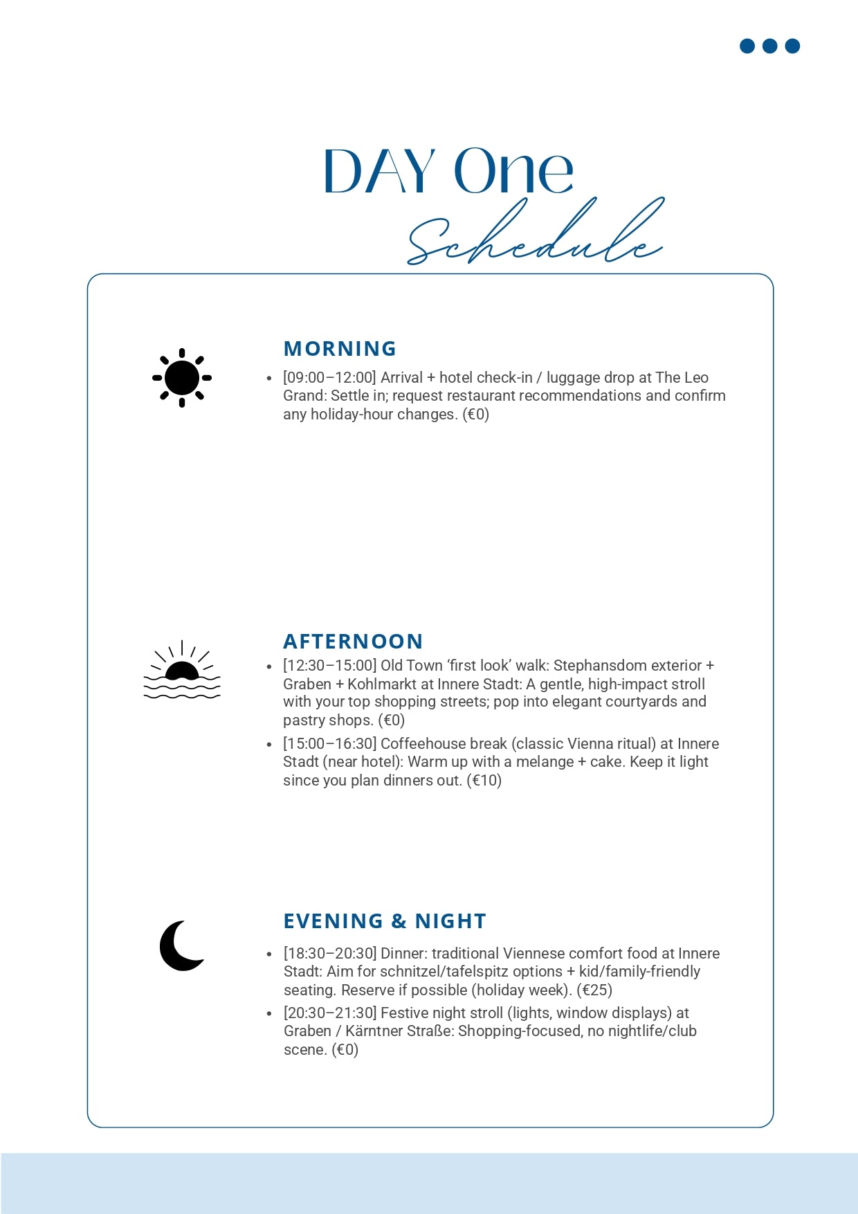 Personalized Travel-Itinerary Service Created Exclusively For You Day One Schedule MyTravelBotsCom