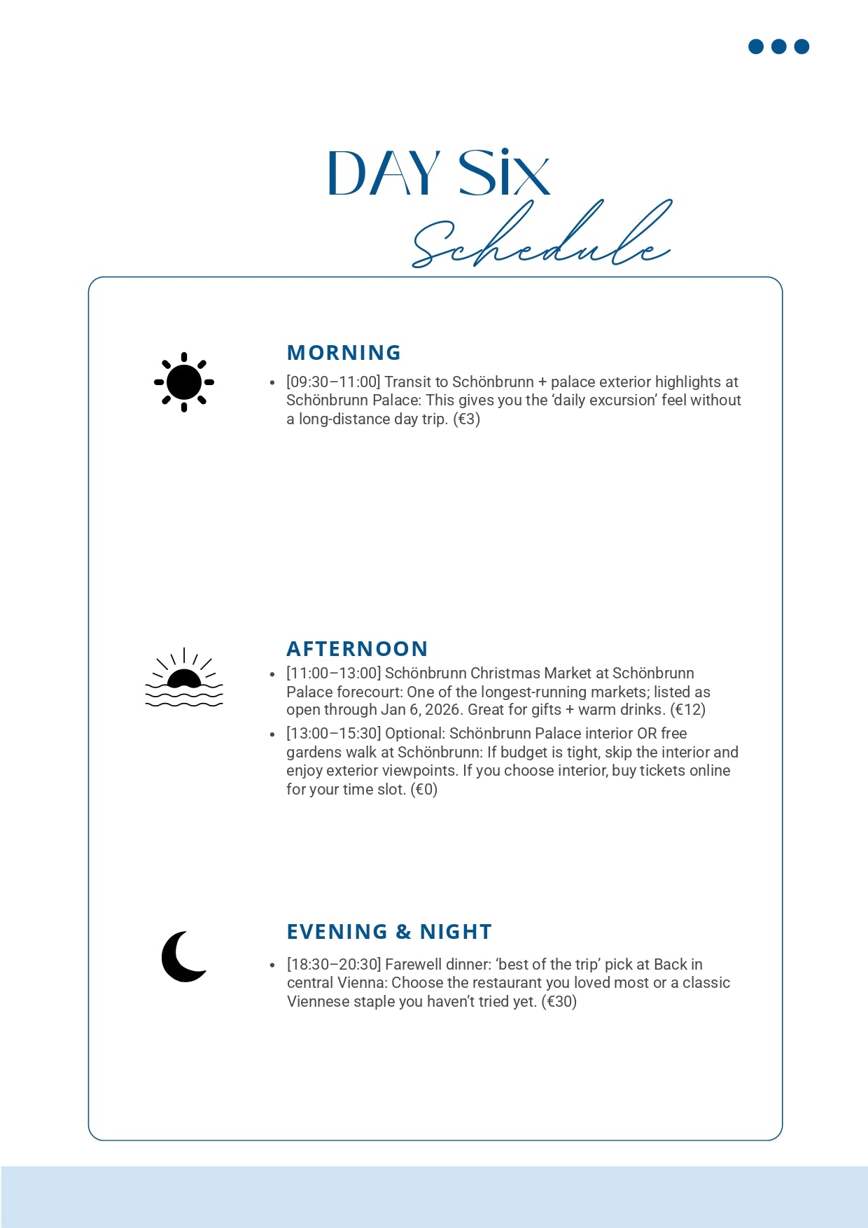 Personalized Travel-Itinerary Service Created Exclusively For You Day Six Schedule MyTravelBotsCom