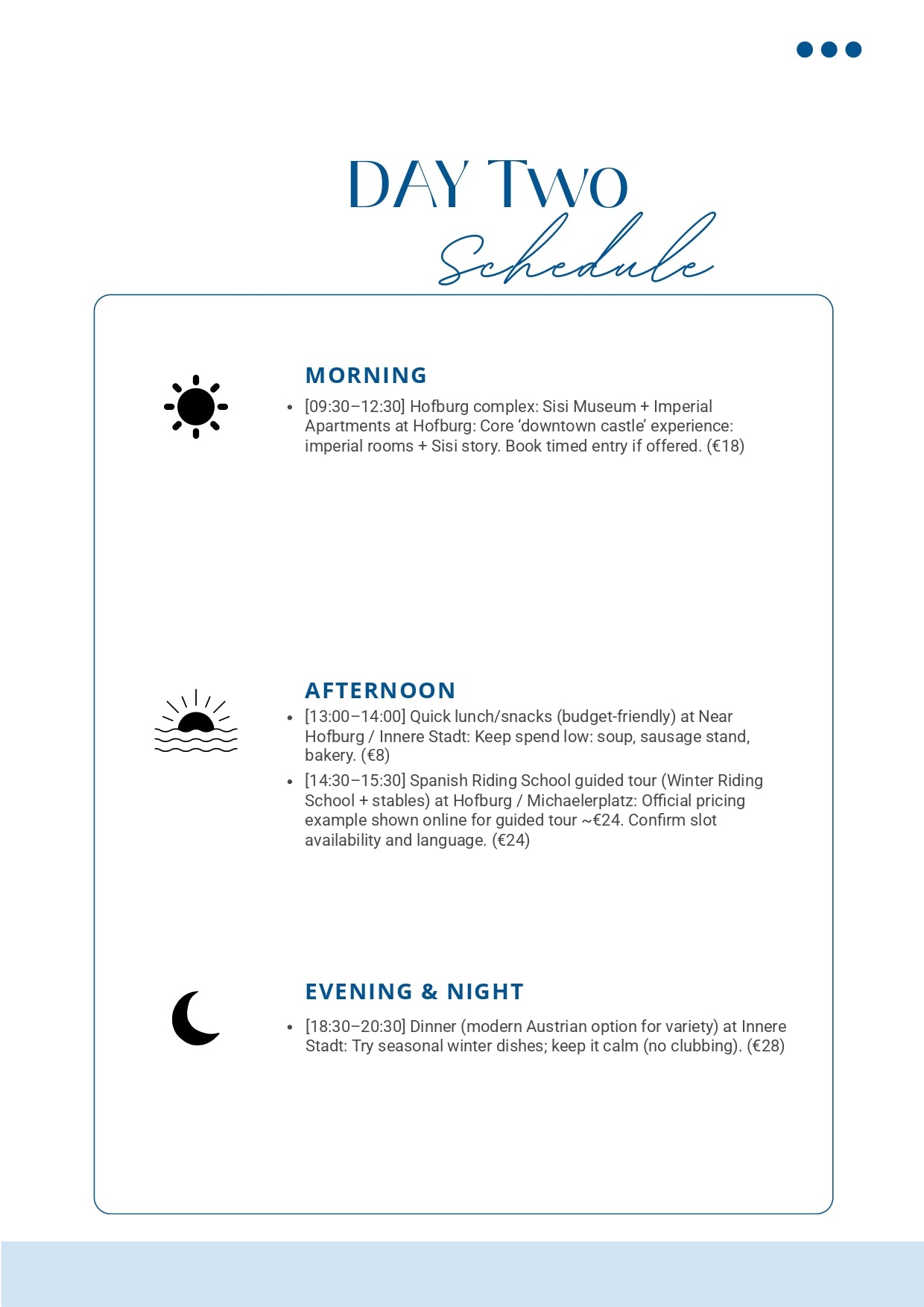 Personalized Travel-Itinerary Service Created Exclusively For You Day Two Schedule MyTravelBotsCom