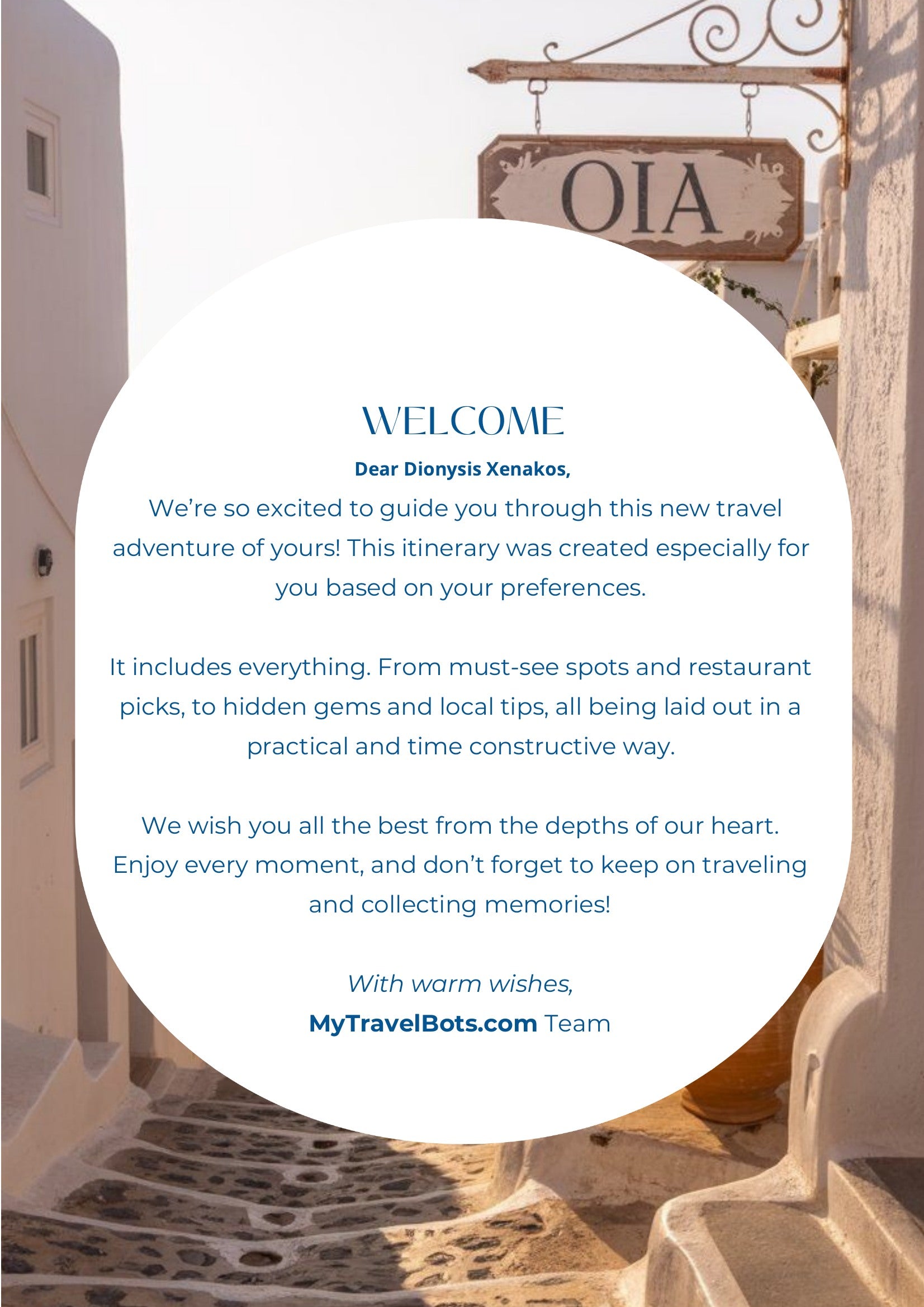 Personalized Travel Itinerary Service Created Exclusively For You Welcome MyTravelBotsCom